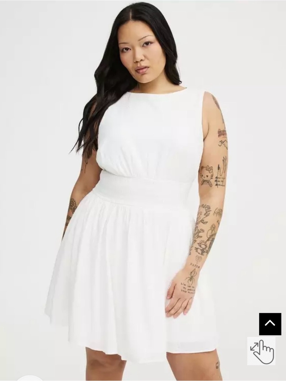 Plus Size Smocked Waist Mini Dress